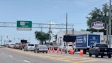 Depression in the road shuts down two lanes on US 17 at Cypress Gardens Boulevard