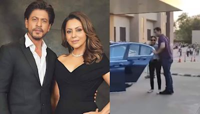 Gauri Khan reaches Ahmedabad's K D Hospital to meet husband Shah Rukh Khan after he complained of dehydration, watch video