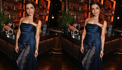 Samantha Ruth Prabhu gets the party started in blue strapless top and tassel pants worth Rs 3,00,000 at Citadel reception in London