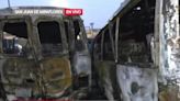 Incendio en estacionamiento consume por completo más de 20 buses de transporte público, en San Juan de Miraflores