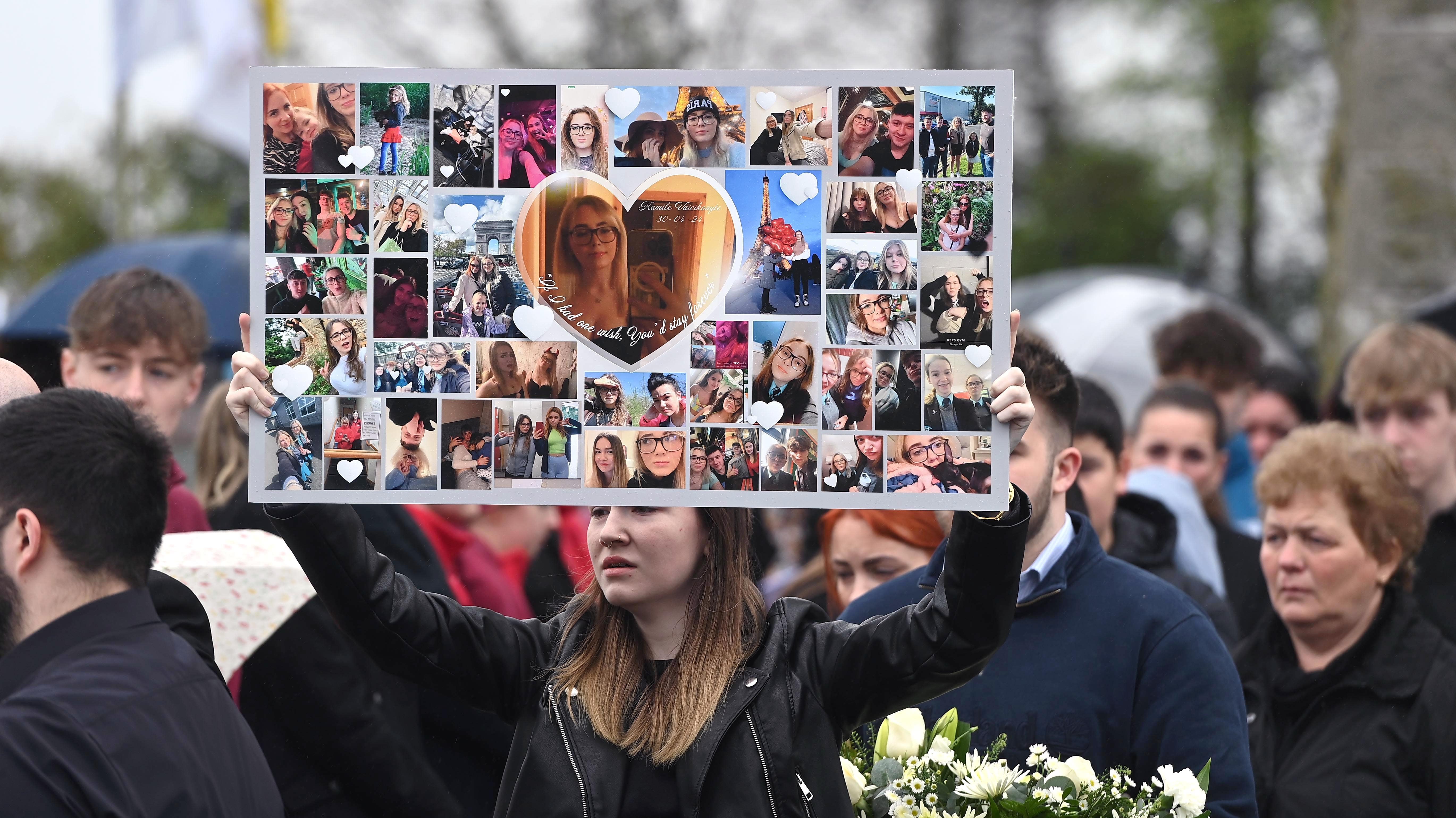 Final loving texts of teenage couple killed in crash read to funeral mourners