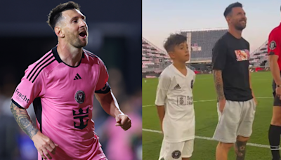 VIDEO: Lionel Messi enjoys heartwarming moment with son Thiago and gives speech to crowd as Inter Miami star misses Vancouver Whitecaps trip | Goal.com Cameroon