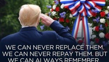 Trump honors U.S. war dead, wishes 'Happy Memorial Day' to 'human scum' in legal cases