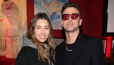 Jessica Biel Joins Husband Justin Timberlake Backstage at NYC Show