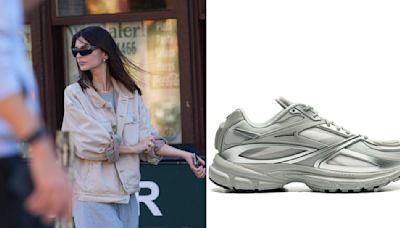 Emily Ratajkowski Takes Off-Duty Style to the Streets of New York in Gray Reebok LTD Premier Road Modern Dad Sneakers