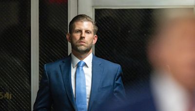 Eric Trump, in the front row of his dad's hush-money trial, bashed Michael Cohen on X while he was on the witness stand