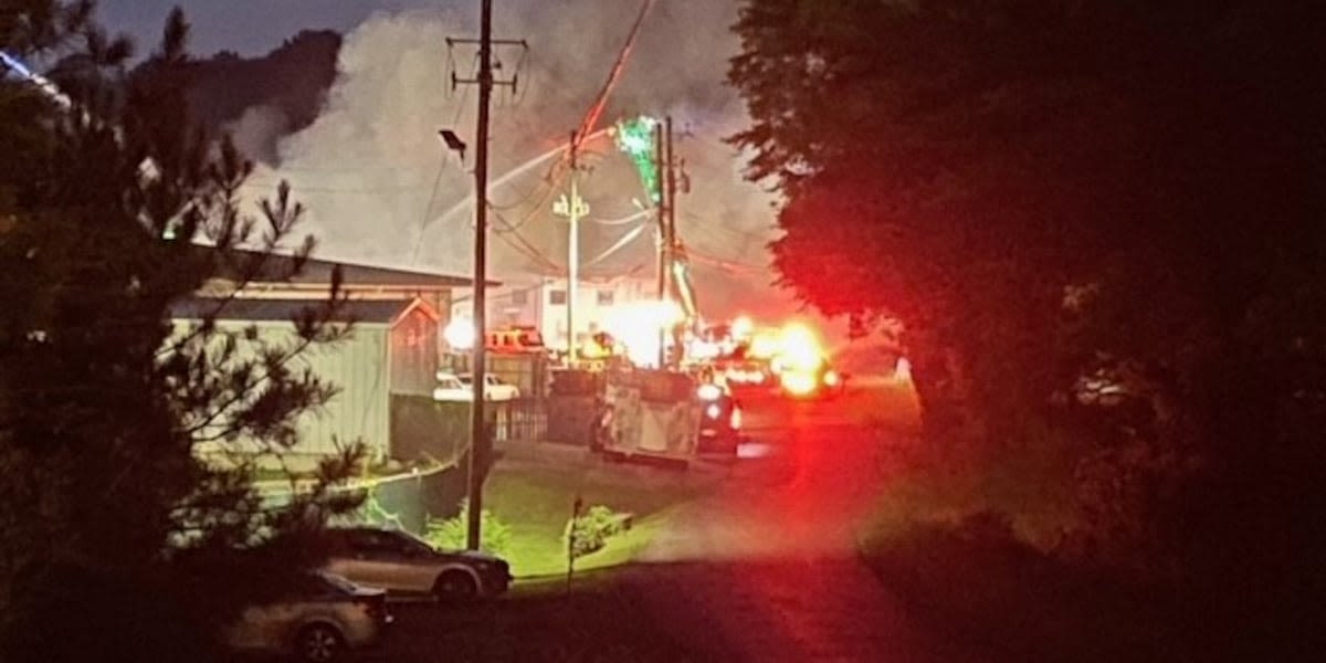 Pell City Fire Department on scene of fire at Royal Sausage