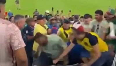 Horror moment fan sent to floor as fight breaks out during Copa America clash