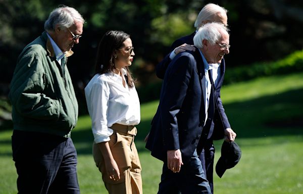 AOC and Bernie Sanders defend Biden’s decision to withhold military aid to Israel