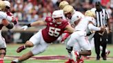 Saints' Todd Grantham works out DL Braden Fiske at FSU pro day