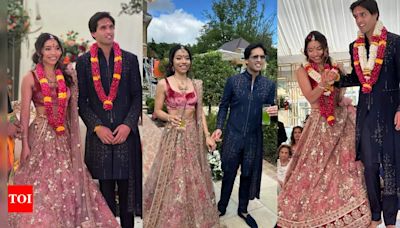 Newlyweds Sidhartha Mallya and Jasmine look regal in traditional attires during their Hindu wedding | - Times of India