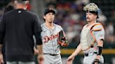 Detroit Tigers' Kenta Maeda leaves game with apparent injury after throwing 2 pitches