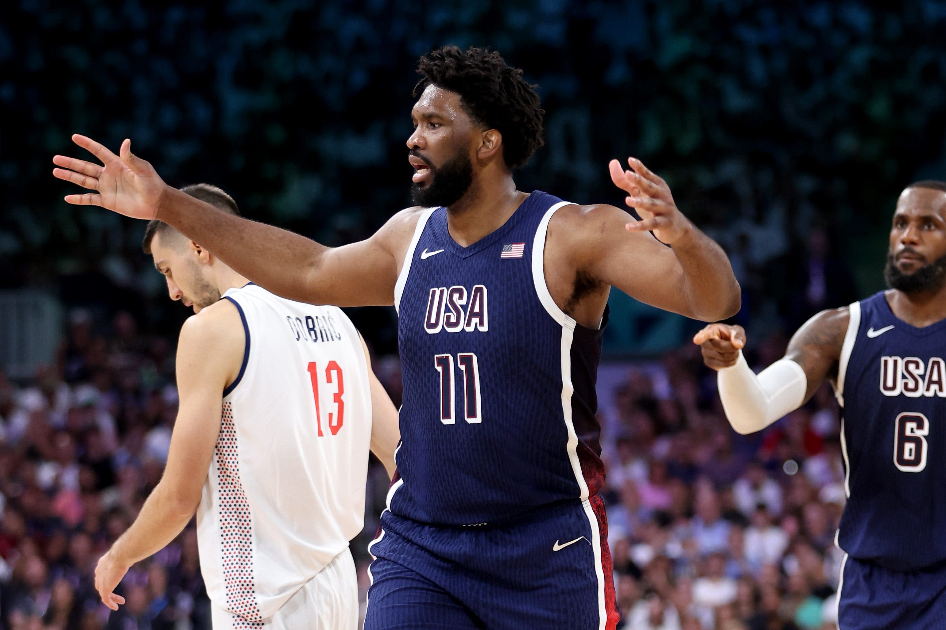 Sixers' Joel Embiid goes for 4 points, 2 rebounds as Team USA beats Serbia