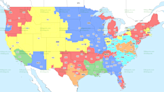 TV broadcast map for Panthers vs. Ravens in Week 11