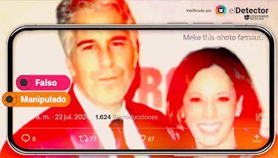 Es falso que Kamala Harris salga en esta foto con Jeffrey Epstein: la imagen está manipulada