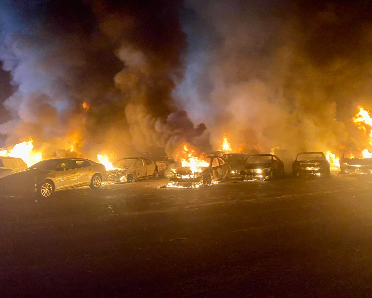 County investigates fire in car lot off Beeline Highway; 20 to 30 vehicles sustain damage