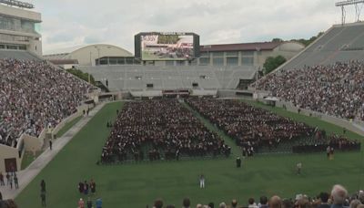 Virginia Tech holds University Commencement Ceremonies at Lane Stadium