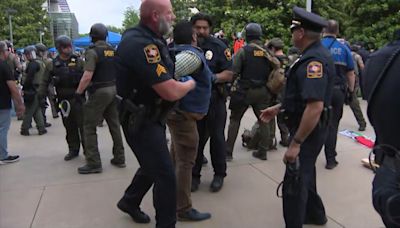 Pro-Palestine protestors gather in an encampment at UT Dallas