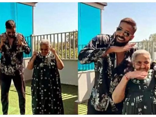 Throwback: When Hardik Pandya won hearts by creating a 'Pushpa' moment with his grandmother - Watch | - Times of India