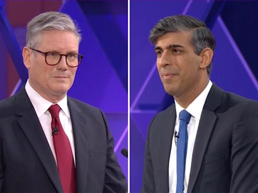 BBC general election debate live: Starmer brands Sunak ‘out of touch’ as shouting Gaza protest heard outside