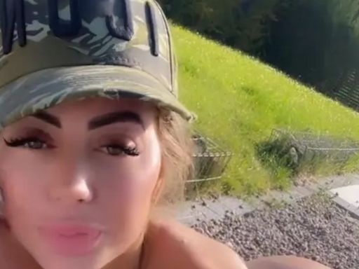 Chloe Ferry looks nearly naked as she sunbathes in garden at £1million mansion