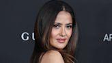 Salma Hayek Turns Heads in Tight Leather Skirt and Thick-Framed Glasses