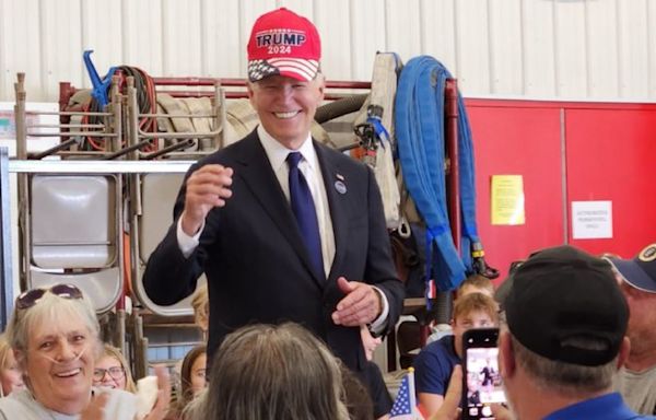 Joe Biden Dons Trump Hat While Discussing Bipartisan Unity on the Campaign Trail