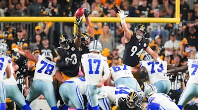 What happened on Cowboys’ blocked FG vs. Steelers? Turns out Brandon Aubrey is human