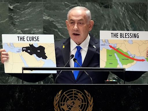 India a ’blessing’, Iran a ’curse’: Israel’s Netanyahu holds two maps at UN to show difference | Today News