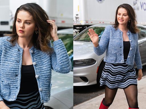Selena Gomez Nods to the ’60s in Missoni Miniskirt While Filming ‘Only Murders in the Building’