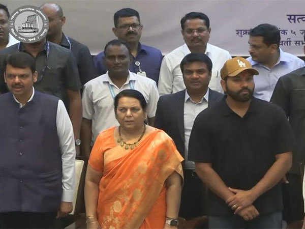 Eknath Shinde, Devendra Fadnavis felicitate India captain Rohit Sharma in Maharashtra Vidhan Bhavan