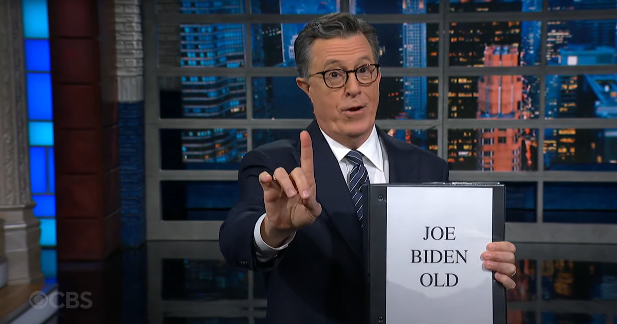 Stephen Colbert says he’s repurposing his age jokes about Biden for Trump