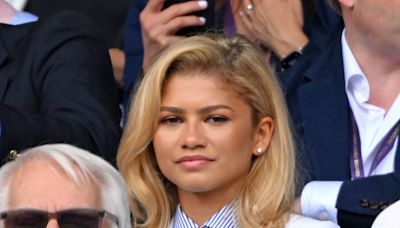 Zendaya Returns to Wimbledon in White Blazer, Pinstripes, and Tie