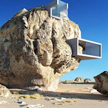 Modern rock house built on the side of a huge boulder – Classic Whitesnake