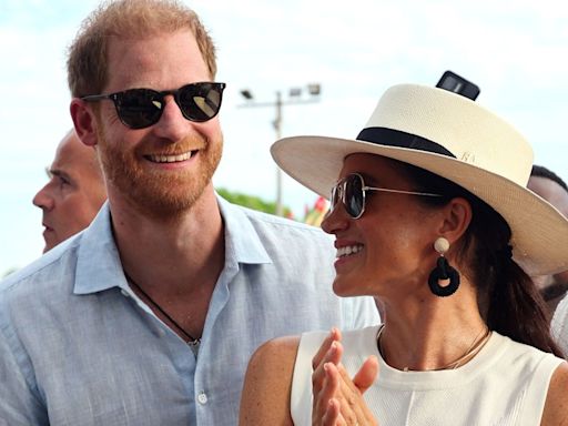 Meghan Markle and Prince Harry coordinate in cream for intimate gathering with Oprah Winfrey and Ellen DeGeneres