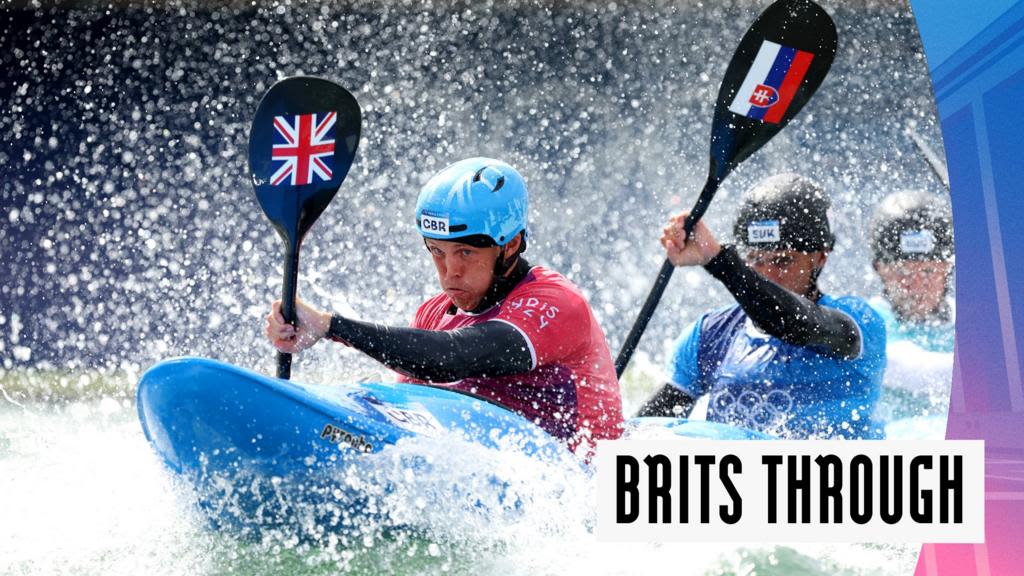 Paris 2024 Olympics video: Great Britain's Joe Clarke, Kimberley Woods and Mallory Franklin through to kayak cross quarter-finals