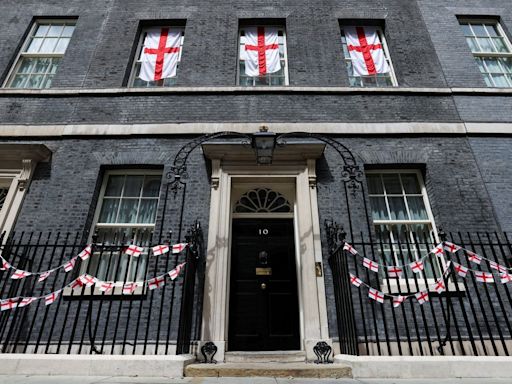 Number 10 Downing Street decked out in England flags and celebration planned as Euro 2024 fever hits London