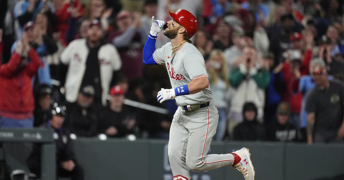 Bryce Harper hits 3-run homer in 9th-inning rally, Phillies beat Rockies 8-4