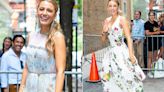 Blake Lively dons two dresses in NYC after launching haircare line