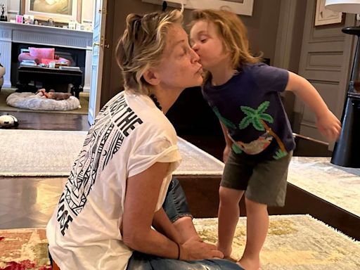 Sharon Stone Gets Sweet Kiss from Her Godson Cosmo in Cute Photo: ‘Giving Kisses to Godmom’