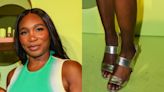 Venus Williams Shines in Silver Metallic Sandals at Wyn Beauty Launch Party