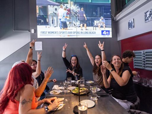 Crowds flock to new Long Beach bar showcasing women's sports