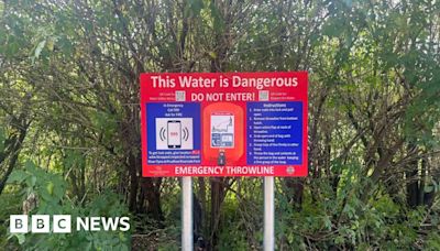 Throw bags installed by River Tyne in Prudhoe near to where boys drowned