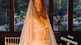 Aristocrat Clemmie Dugdale strips down to her lingerie at her wedding