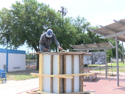 Concrete poured for new Jackie Robinson statue in Wichita