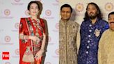 Nita Ambani shines in a patola sari, Anant Ambani flaunts Krishna brooch at Rajadhiraaj musical event in Mumbai | - Times of India