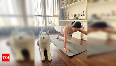 Mimi Chakraborty celebrates Yoga Day with her fur baby Max | Bengali Movie News - Times of India