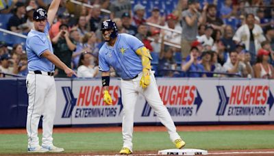 Rays’ Isaac Paredes falls a single short of hitting for the cycle