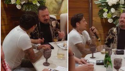 Christian Nodal sorprende a su suegro Pepe Aguilar con serenata y se echan un palomazo: “Qué bonita familia”