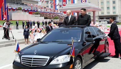 Las imágenes del fastuoso recibimiento del líder de Corea del Norte a Vladimir Putin en Pyongyang